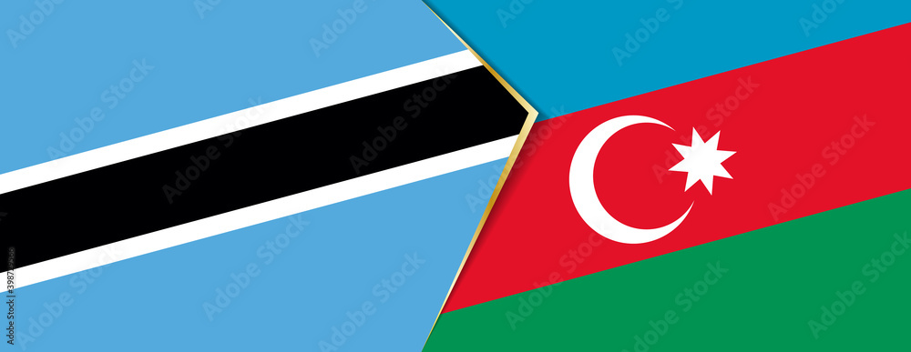 Botswana and Azerbaijan flags, two vector flags. Botswana and Azerbaijan flags, two vector flags.