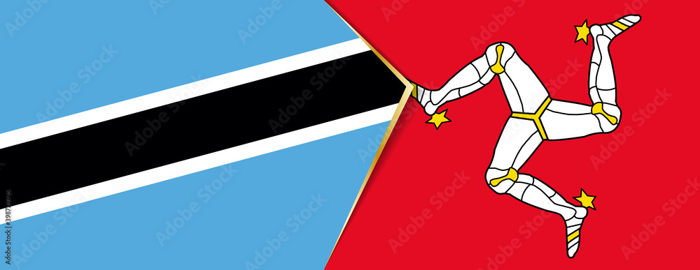 Botswana and Isle of Man flags, two vector flags. Botswana and Isle of Man flags, two vector flags.