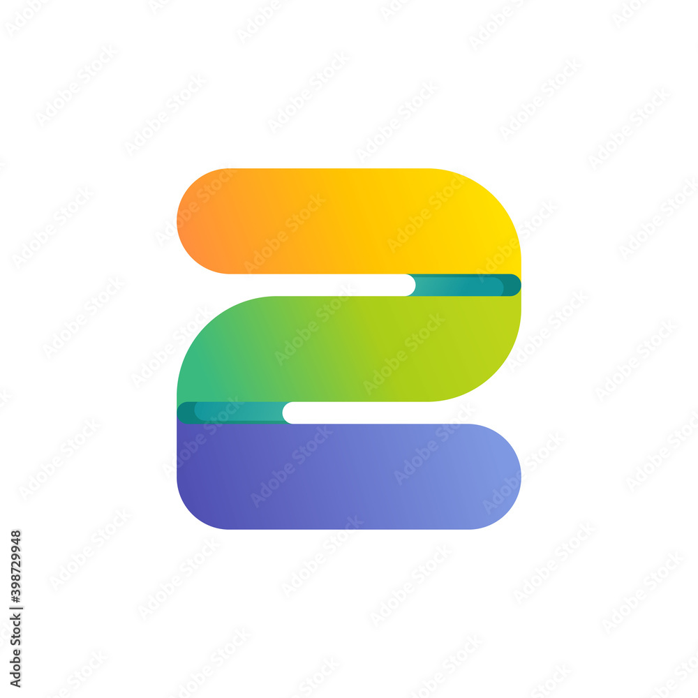Colorful gradient number two logo. Colorful gradient number two logo.