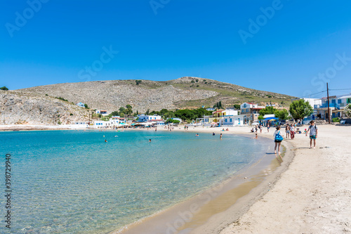 Fototapeta Naklejka Na Ścianę i Meble -  The Beach of Pserimos Island. Pserimos is small Greek Island in Aegean Sea.