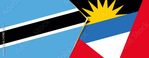 Botswana and Antigua and Barbuda flags, two vector flags.