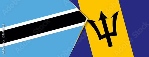 Botswana and Barbados flags, two vector flags.