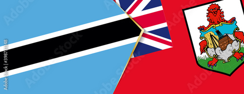 Botswana and Bermuda flags, two vector flags.