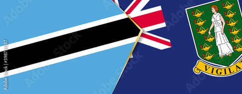 Botswana and British Virgin Islands flags, two vector flags.