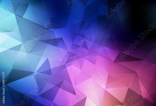 Dark Blue, Red vector abstract polygonal pattern.