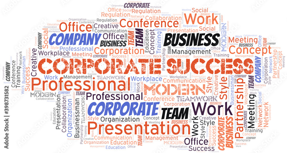 Fototapeta premium Corporate Success vector word cloud, made with text only.