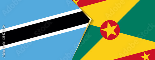 Botswana and Grenada flags, two vector flags.
