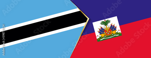 Botswana and Haiti flags, two vector flags.