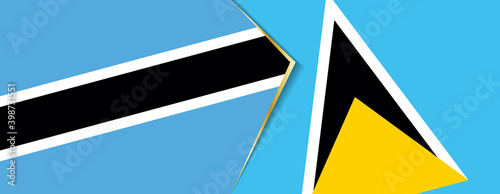 Botswana and Saint Lucia flags, two vector flags.