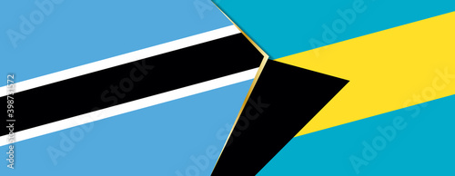 Botswana and The Bahamas flags, two vector flags.