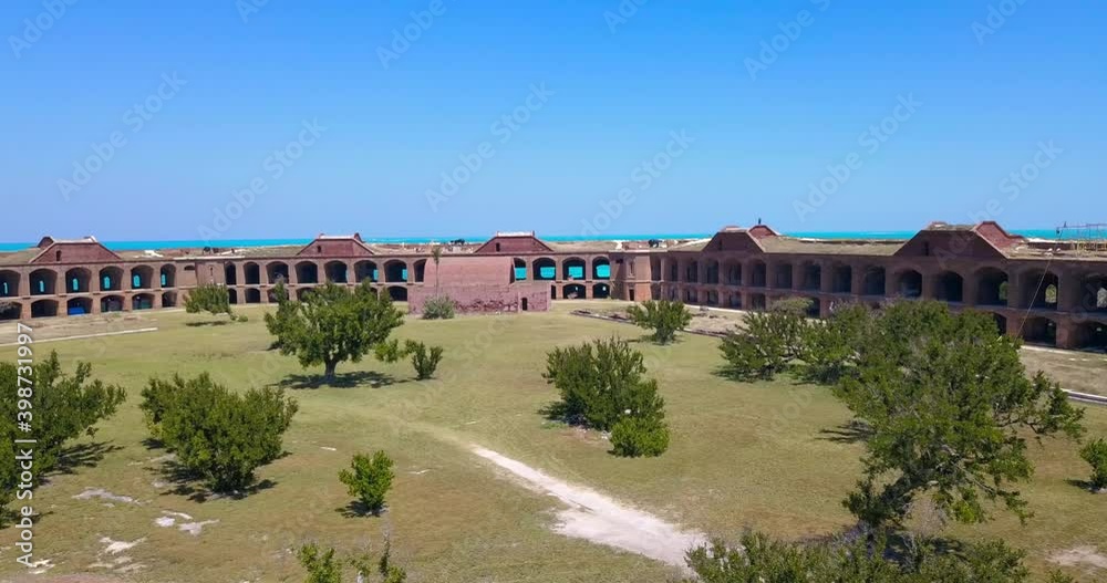 Drone view of Fort Jefferson of the Dry Tortugas near Key West Drone view of Fort Jefferson of the Dry Tortugas near Key West
