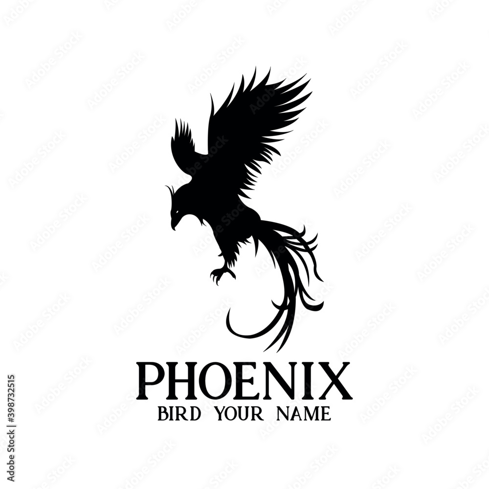 Fototapeta premium illustration phoenix logo vector. silhouette phoenix design vector