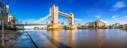 Tower Bridge morning panorama London. England