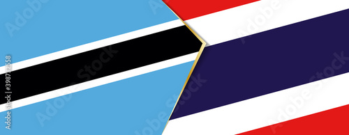 Botswana and Thailand flags, two vector flags.