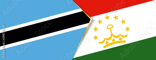 Botswana and Tajikistan flags, two vector flags.
