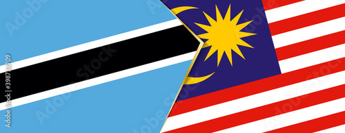 Botswana and Malaysia flags, two vector flags.