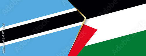 Botswana and Palestine flags, two vector flags.