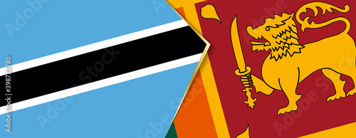 Botswana and Sri Lanka flags, two vector flags.