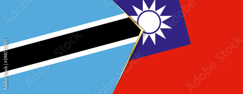 Botswana and Taiwan flags, two vector flags.