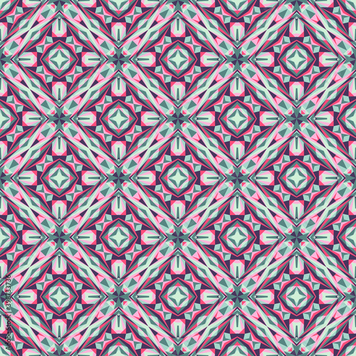Geometric seamless pattern, abstract colorful background, fashion print, vector texture.