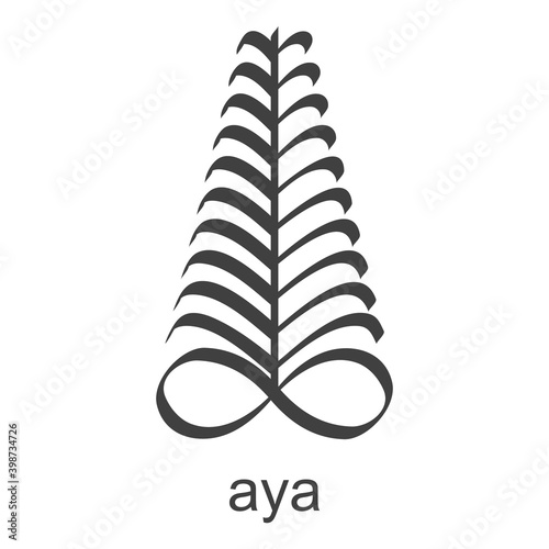 vector icon with african adinkra symbol Aya