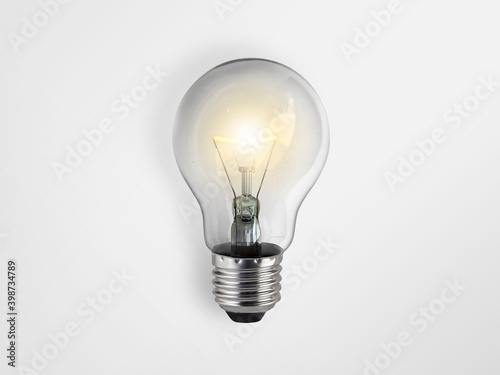 lighted bulb isolated on white background