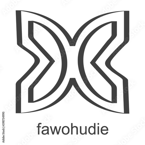 vector icon with african adinkra symbol Fawohodie