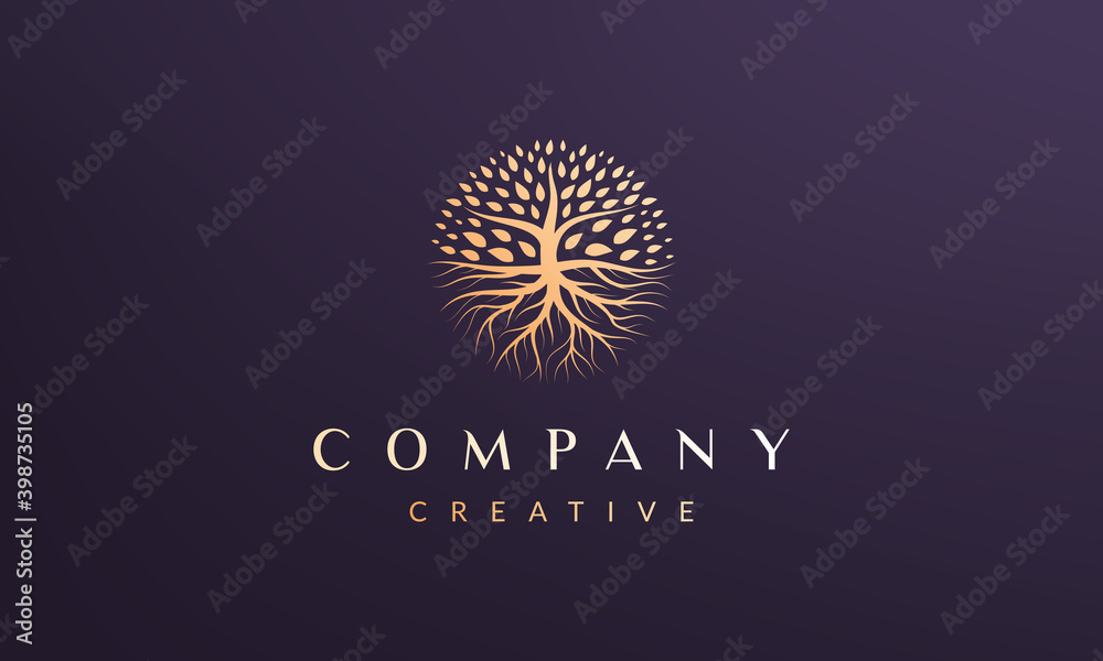 Circle tree logo concept with luxury and modern style Stock Vector ...