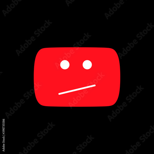 Youtube Error Red Icon. This Video is not Available. Social Media Element. Vector Illustration. Vector illustration