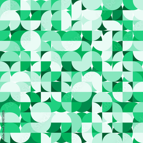 Seamless vector pattern of green circles. Eco pattern. Abstract circle background.