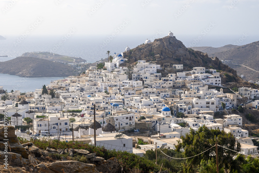 Beautiful Cycladic architecture of Ios Island. Ios is a popular tourist destination in the Aegean Sea. Cyclades Islands, Greece