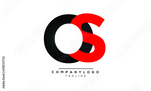 OS initials monogram letter text alphabet logo design