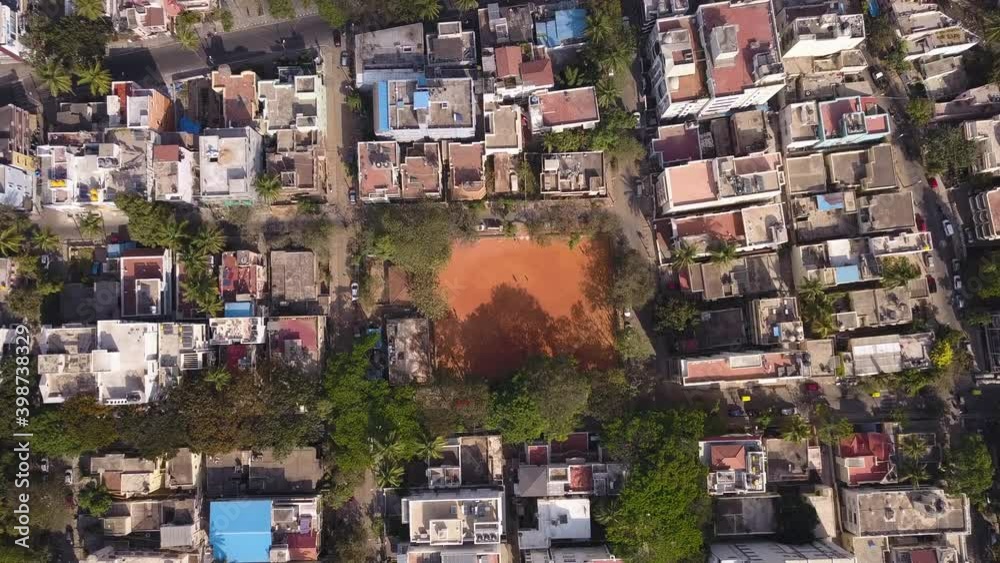 4K  CRICKET FIELD IN SUBURBS OF BANGALORE, INDIA