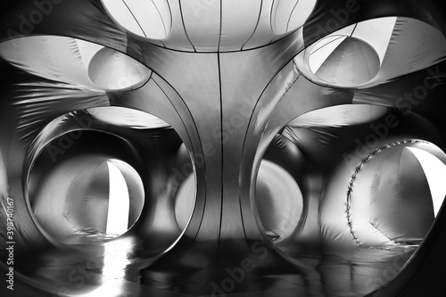 Black and white abstract hall entrance architecture | Inside the building | abstract shadow and light shapes
