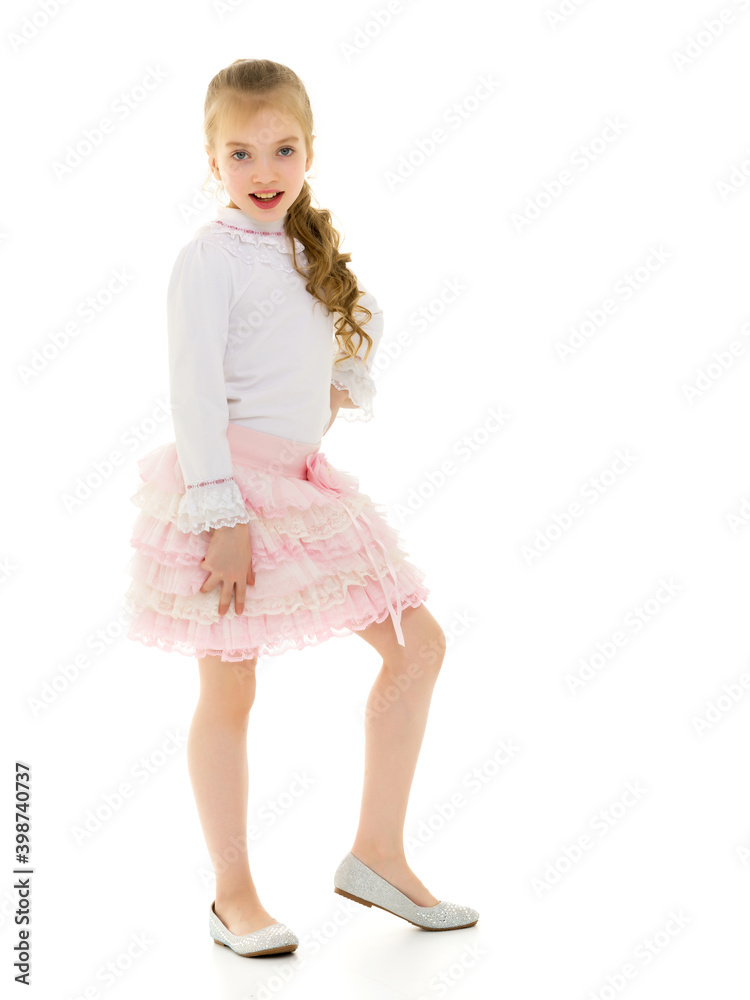 Cute little girl, full length studio portrait Cute little girl, full length studio portrait