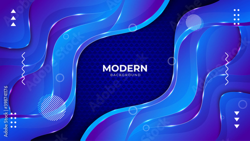 Modern abstract blue Wavy background