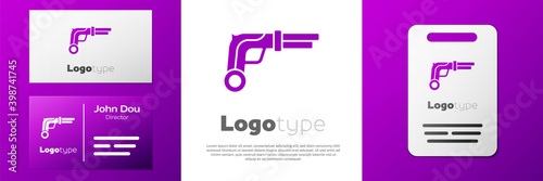 Logotype Vintage pistols icon isolated on white background. Ancient weapon. Logo design template element. Vector.