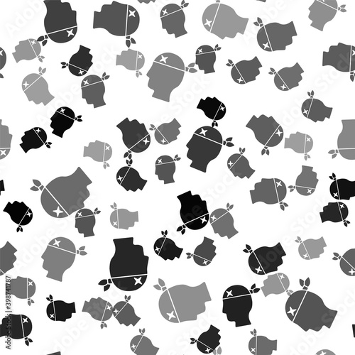 Black Pirate captain icon isolated seamless pattern on white background.  Vector.
