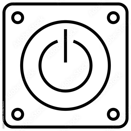 Power button icon in line vector 