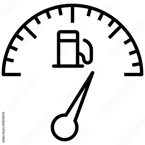 Fuel gauge vector in line design 