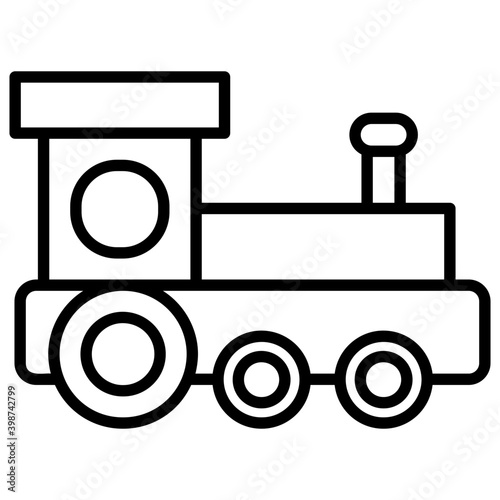 Train toy line icon 