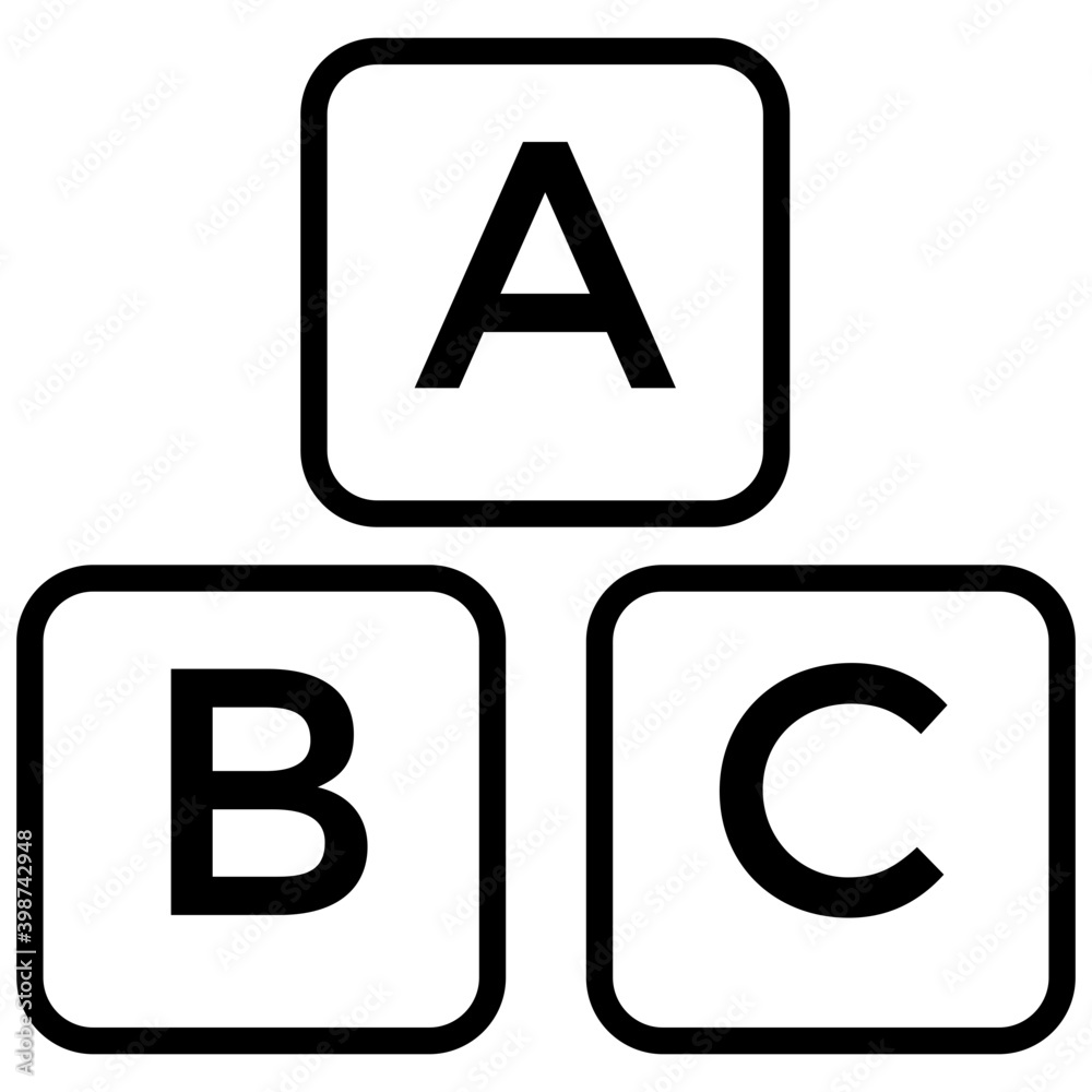 Alphabetic block line icon design Alphabetic block line icon design