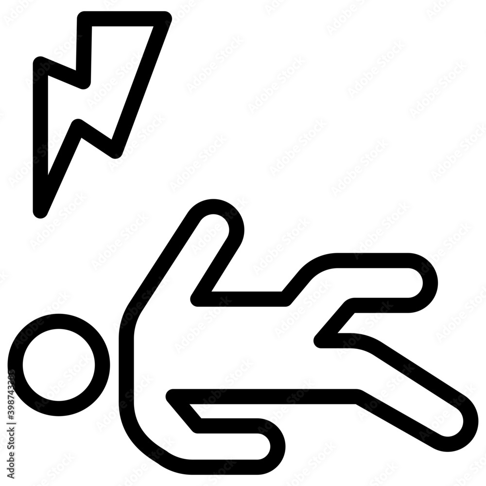Line vector design of falling pictograph. Line vector design of falling pictograph.
