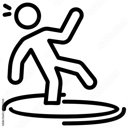 Line vector design of falling person pictograph.