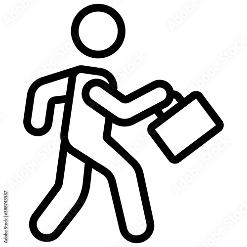 Insurance agent icon in line design