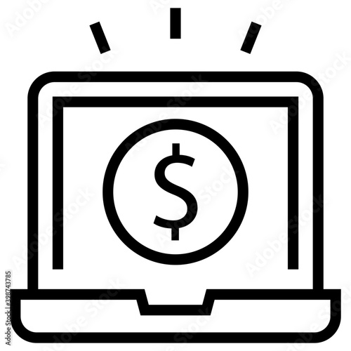 Icon of online business in line design.