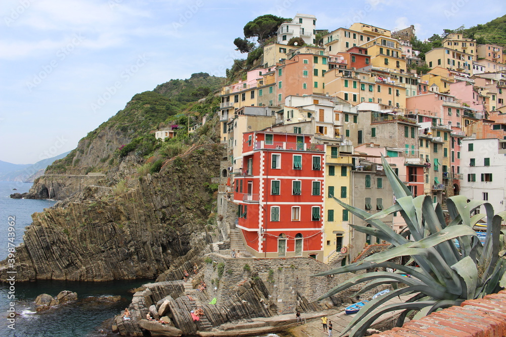 Cinque terre town on the cliffs, Italy
