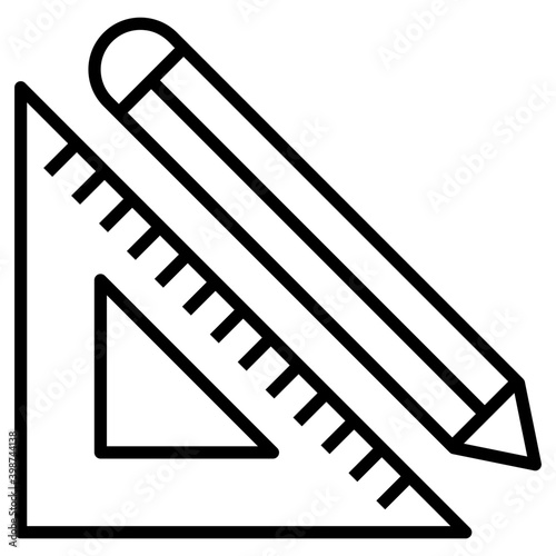 Drawing tools icon in line design.