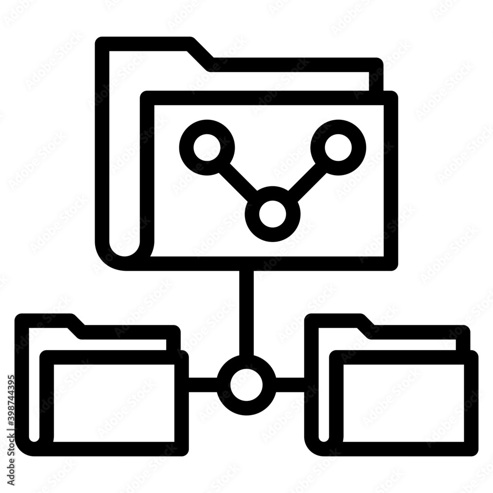 Shared data folder in line vector Shared data folder in line vector