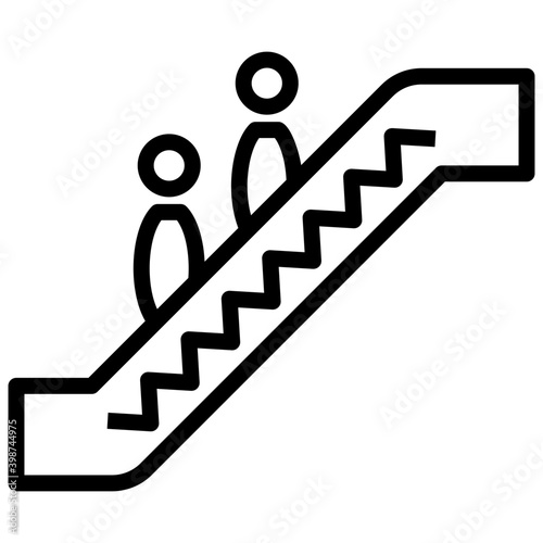 Electronic escalator vector in line design 